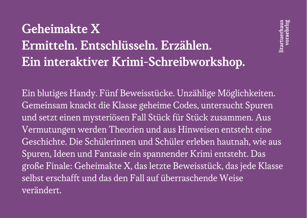 Spracherlebnis Abo mit Krimiautorin Rebekka Moser