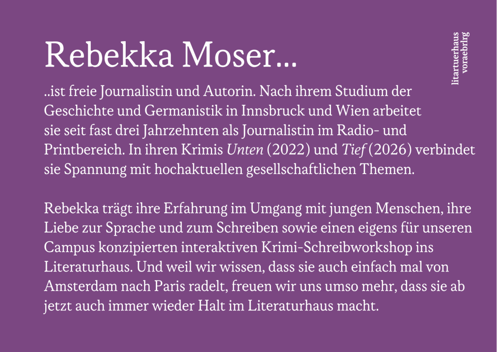 Spracherlebnis Abo mit Krimiautorin Rebekka Moser